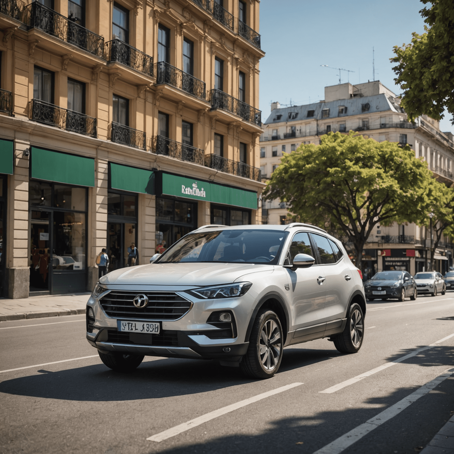 Imagen de un coche popular en Argentina, como un sedán compacto o un SUV pequeño, en un entorno urbano.